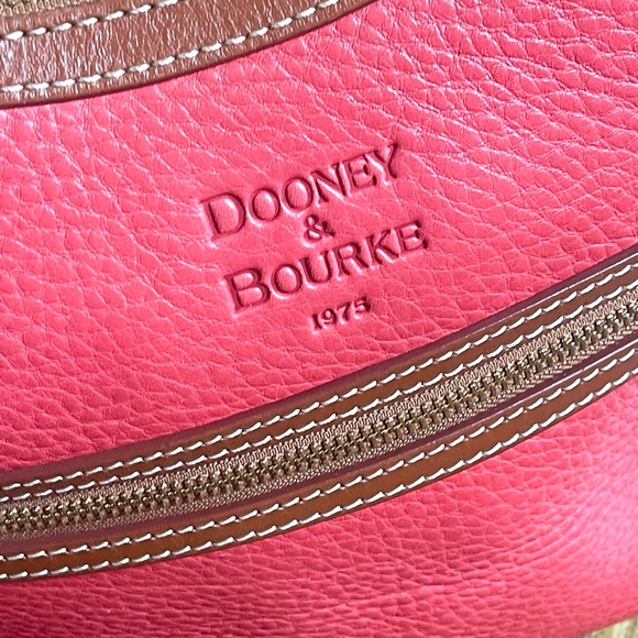 Dooney & Bourke Poppy Red Hobo Shoulder Bag with Leather Trim Horse bit strap - Picture 2 of 16